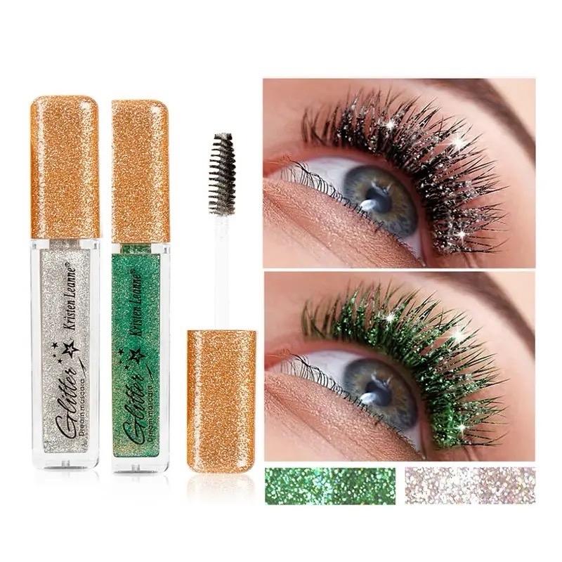 7 Colors Glitter Mascara Quick Dry Long Lasting Waterproof Curling Thick Shiny Eyelash Fashional Sexy Diamond Mascara for Makeup Cosmetic