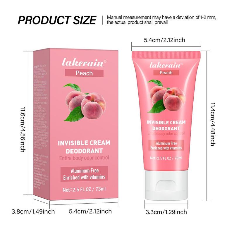 Invisible Fruit Flavor Body Deodorant Cream, Long-lasting Fragrance Underarm Deodorant, Scented Body Deodorant for Women & Men