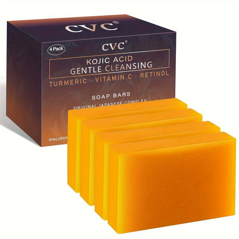 CVC Kojic Acid Dark Spot Remover Soap Bars with Turmeric, Vitamin C, Retinol & Hyaluronic Acid – 2 Pack