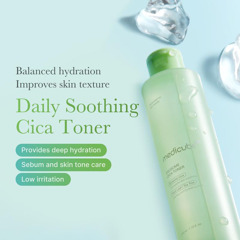 [Official Shop] Exosome Cica Toner | Daily Soothing Toner With Exosome Cica, Heartleaf, Tea Tree, 12 Kinds of Cica | Low Irritation, Sebum care Korean Skin Care, for Stressed Skin (210ml   7.10 fl.oz.)