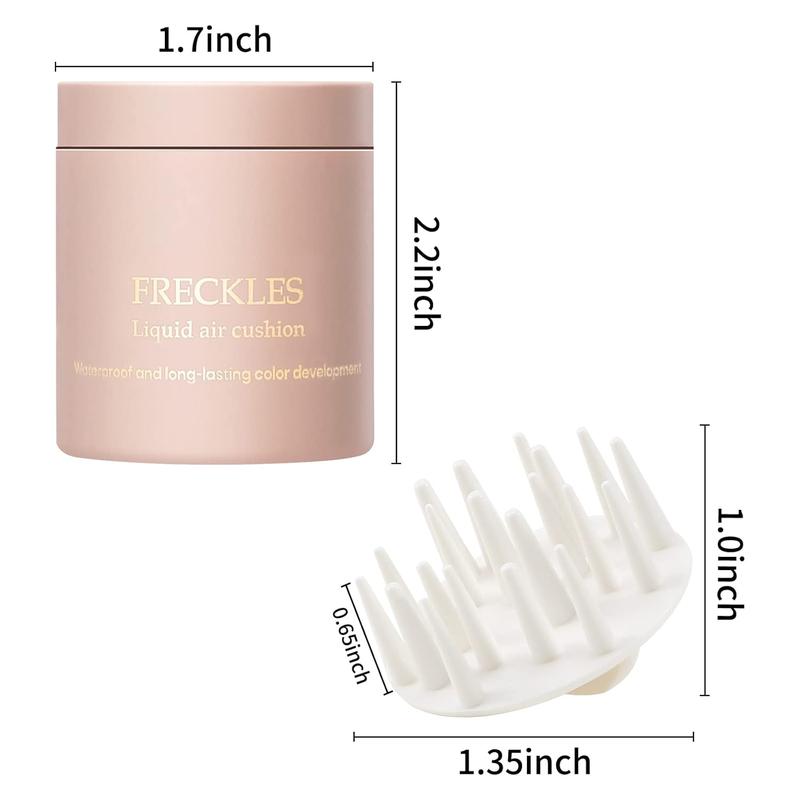 Boobeen Freckle Stamp Face Freckles Air Cushion Liquid Freckle Makeup Stamp Waterproof Fake Freckle Pen Long Lasting Quick Dry Small Spot Freckle Makeup, Create Natural Freckles Makeup Color Blend Concealer Foundation