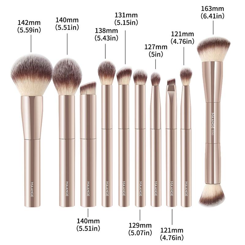 Professional Soft Makeup Brush Set with Storage Box, 10pcs set Makeup Brush with LED Light, Multifunctional Makeup Accessories for Women & Girls, Christmas Gift