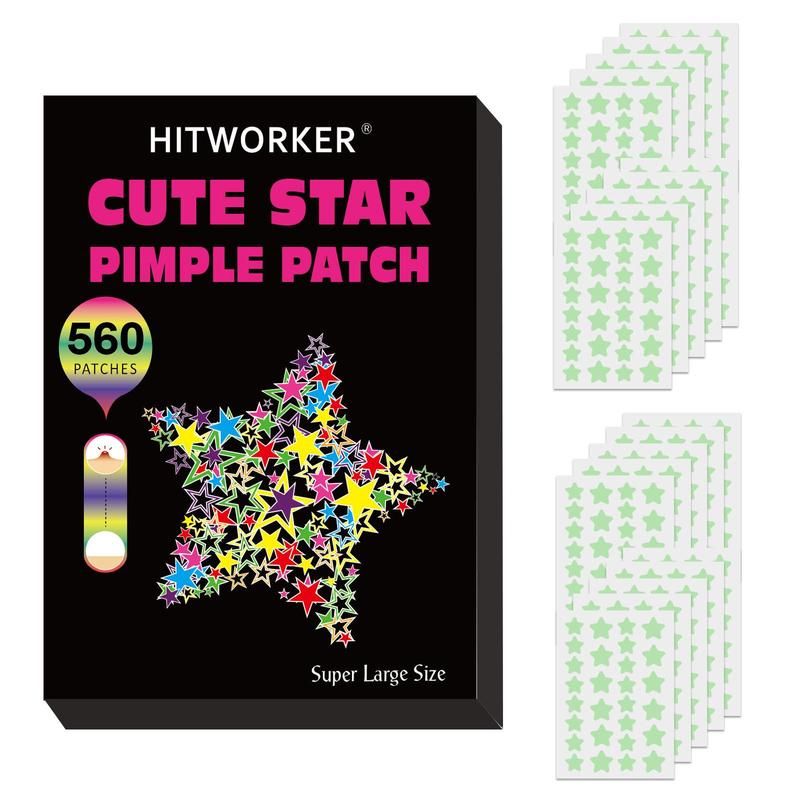 Pimple Cover Patch, 560pcs set Acne Cover Patch, Hydrocolloidal Pimple Patch, Invisible Star Shape Sticker, Cleanser for Ance-prone Skin, Pimples Patches Peel Off for Women & Men, Fall Gift, Stickers, Christmas Gift