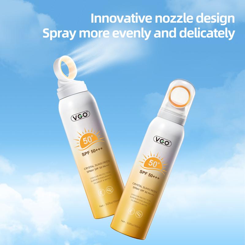 VGO Crystal Sunscreen Spray SPF 50 PA+++ Lightweight Moisturizing Spray Sunscreen for Face and Body, 5.07 oz 150ml