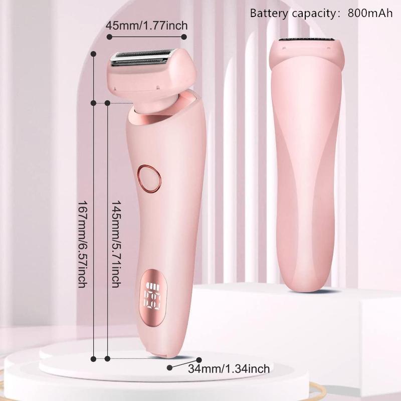 2 in 1 Electric Hair Remover, 1 Box Waterproof Electric Body Shaver & Accessories, Women's Hair Removal Tool for Arm, Underarm, Leg, Bikini Area, Face