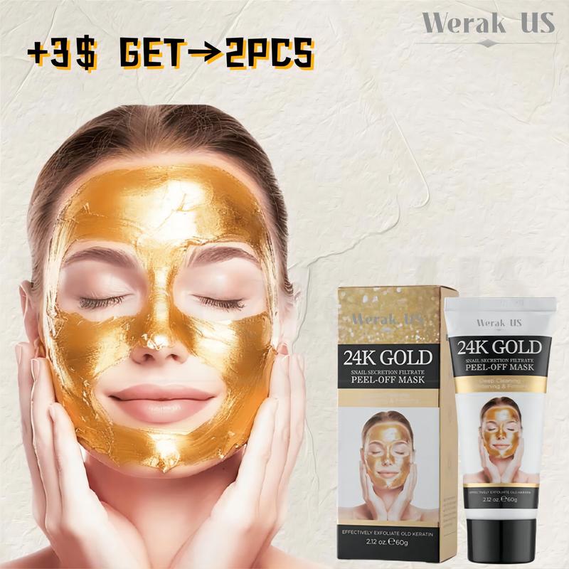 24K Nano Gold Peel-Off Face Mask with Witch Hazel North America, Blackhead Remover & Anti-aging Mask for all skin types.[+3$ Get 2Pcs] Skincare Skin Repair Comfort