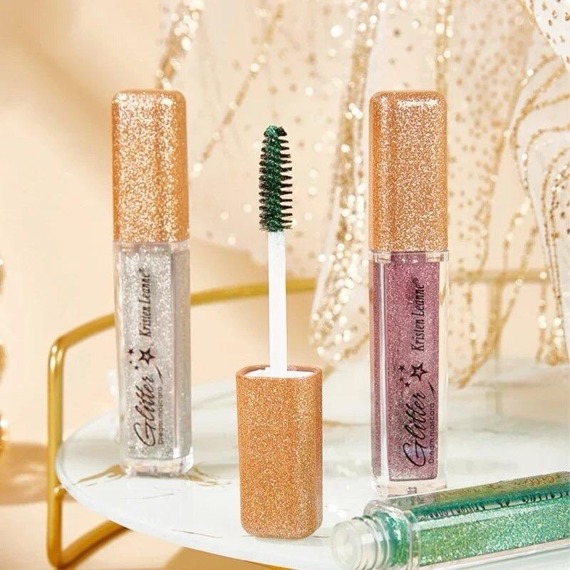 7 Colors Glitter Mascara Quick Dry Long Lasting Waterproof Curling Thick Shiny Eyelash Fashional Sexy Diamond Mascara for Makeup Cosmetic