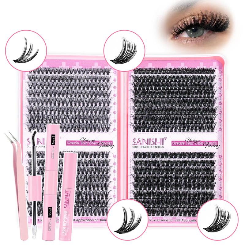 Eyelash Extensions Kit, 1 Set Including False Eyelashes & Eyelash Glue & Eyelash Remover & Tweezers, Professional Eye Makeup Accessories