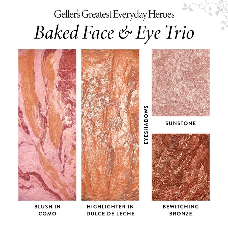 Geller's Greatest Everyday Heroes Baked Face & Eye Trio (Blush, Highlighter, Eyeshadow)