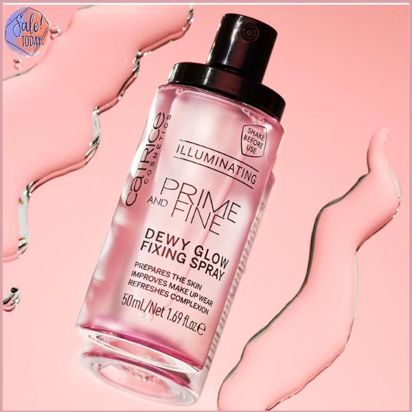 Catrice | Prime & Fine Illuminating Dewy Glow Spray | Transparent and Fast Drying Fixing Spray