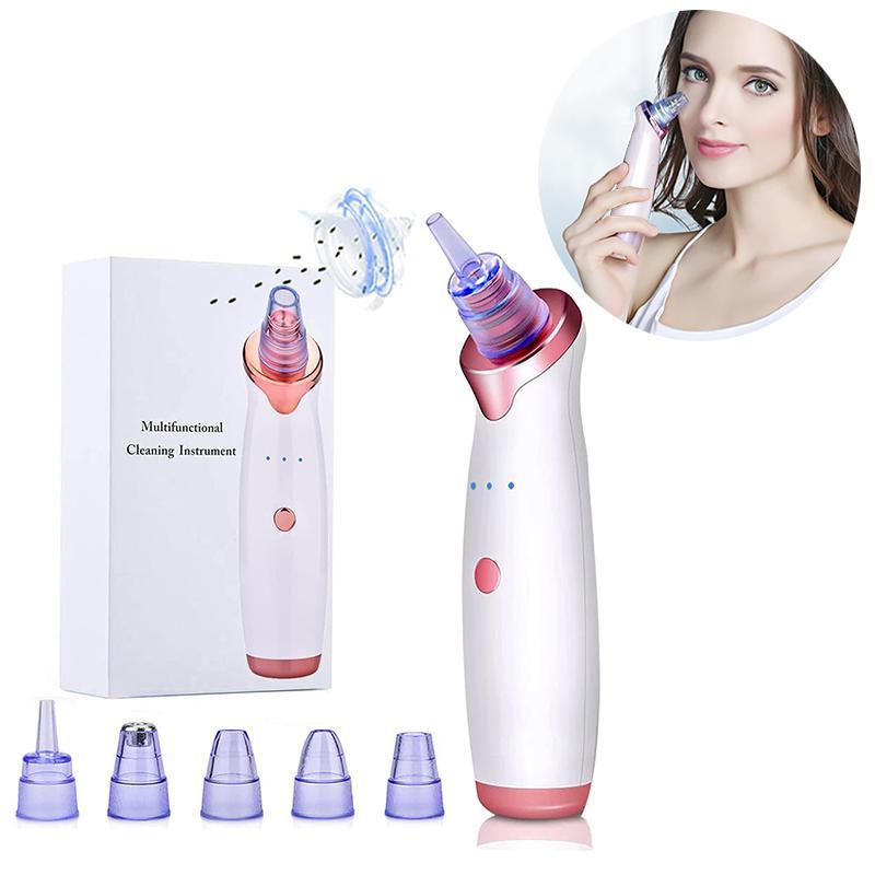 Multi-functional Pore Cleaner with 5 Cleaning Suction Cups, 1 Set USB Rechargeable Pore Cleaner for Facial Cleaning