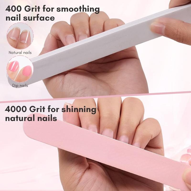 File and Buffer, Pink Basic  Prep Kit with Cuticle Trimmer, Beginner Manicure Kit  Care Kit with Cuticle Clipper, Cuticle Trimmer and  Brush for   Nails(7pcs)