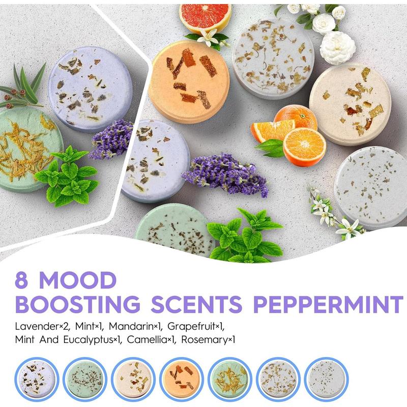 Shower Steamers Aromatherapy 8 Pack Gifts for Women, Men, Mom, Teen Lavender Natural Essential Oil Home Spa Self Care Relaxation Stress Relief Shower Bombs Birthday Gifts Stocking Stuffers