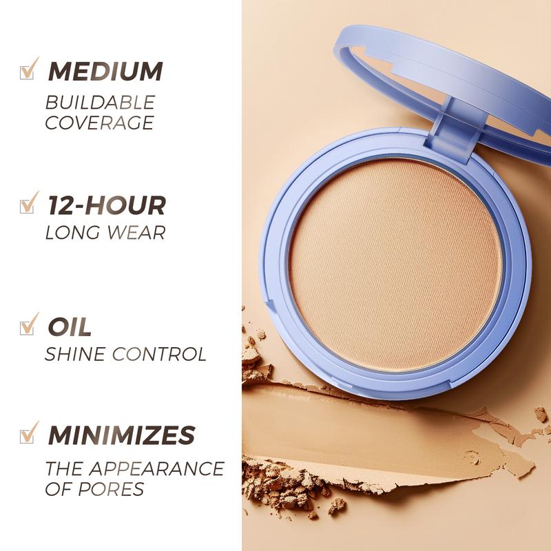 SACE LADY Oil Control Face Powder Matte Waterproof Lasting Setting Powder Face Makeup With Puff 0.35Oz