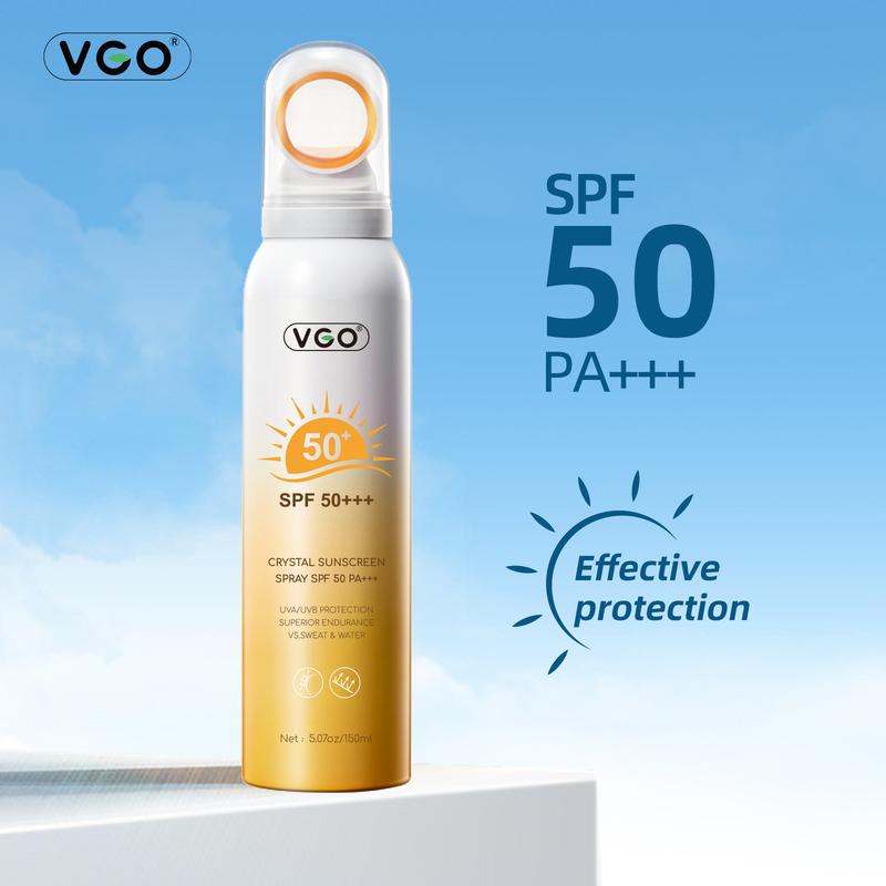 VGO Crystal Sunscreen Spray SPF 50 PA+++ Lightweight Moisturizing Spray Sunscreen for Face and Body, 5.07 oz 150ml