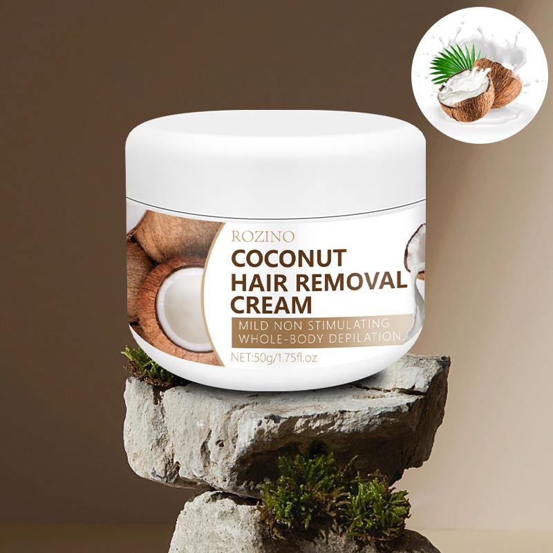 Coconut hair removal cream；Rich in natural coconut oil and vitamin E，Painless and non irritating, effective, suitable for both men and women!!!