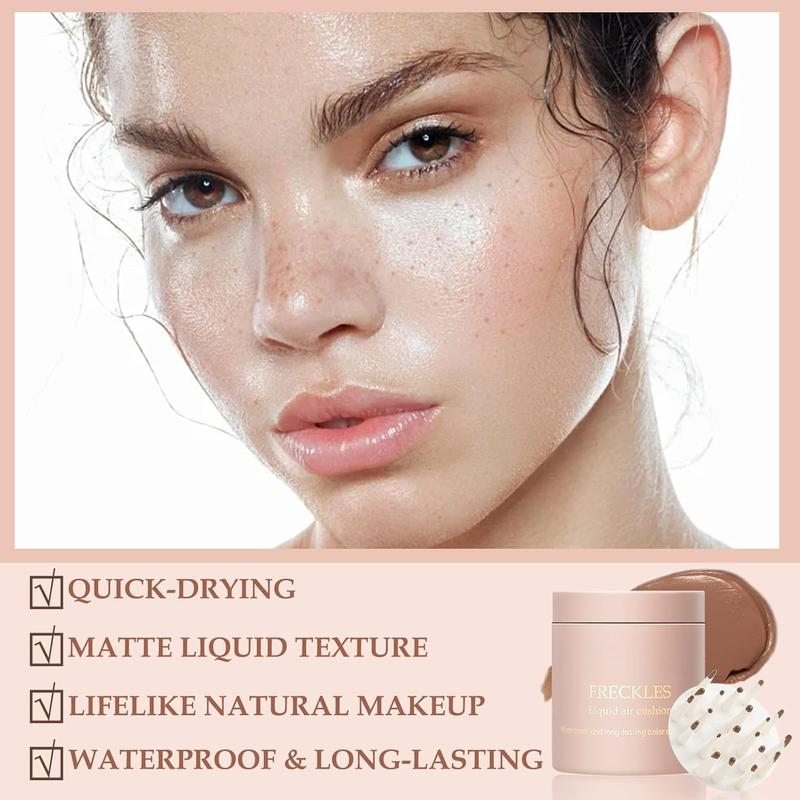 Boobeen Freckle Stamp Face Freckles Air Cushion Liquid Freckle Makeup Stamp Waterproof Fake Freckle Pen Long Lasting Quick Dry Small Spot Freckle Makeup, Create Natural Freckles Makeup Color Blend Concealer Foundation