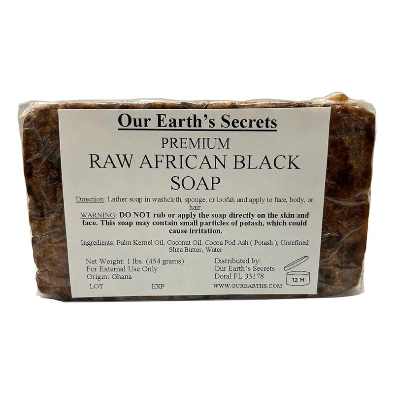 FLASH SALE 51% Our Earth's Secrets Raw African Black Soap, 1 lb.