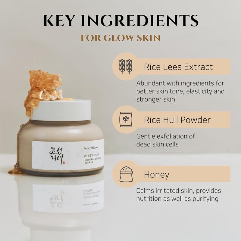 Korean Skin Care Beauty of Joseon Ground Rice and Honey Glow Mask for Dry Sensitive Skin 150ml - Skin Repair, Comfort