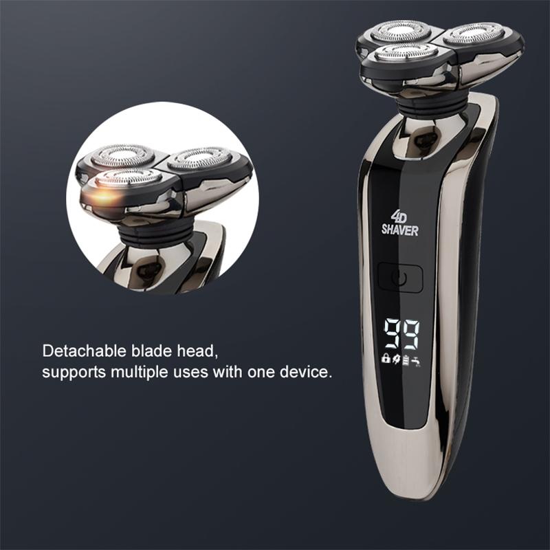 CHIN electric shaver portable travel shaver, electric shaver with replacement heads,  fast charging, long-lasting battery, easy to clean, waterproof design, smart power display, smart shaving pressure sensor, Facial Plug Comfort electric shaver