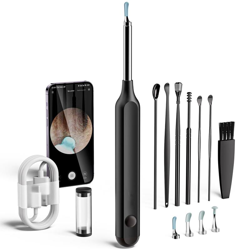 Ear Wax Removal - Earwax Remover Tool with 1296P HD Camera and 6 LED Lights,Wireless Ear Cleaner with 7PCS Ear Set,IP67 Waterproof Otoscope Ear Wax Removal Kit for iPhone,Android Smart Phones