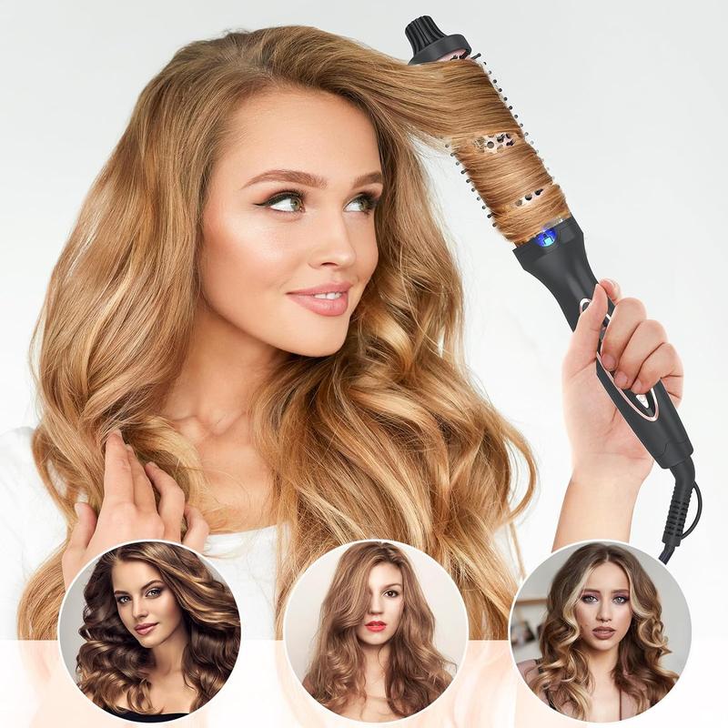 Electric Hair Curler, 1 Set Hair Curling Wand with Flannelette Bag & Anti-hot Glove & 2 Hair Clips, Thermal Brush Hair Styling Tools