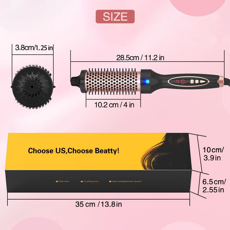 Electric Hair Curler, 1 Set Hair Curling Wand with Flannelette Bag & Anti-hot Glove & 2 Hair Clips, Thermal Brush Hair Styling Tools