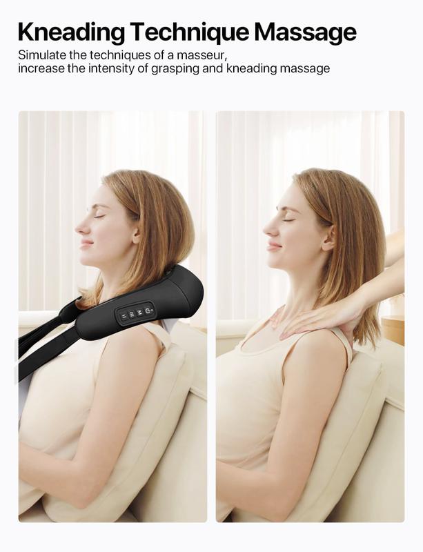 neck and shoulder massage shawl massagers with Heat - Deep Tissue 6D Kneading Pillow, Foot, Legs,Body - Relieve Muscle Pain Mothers day gift