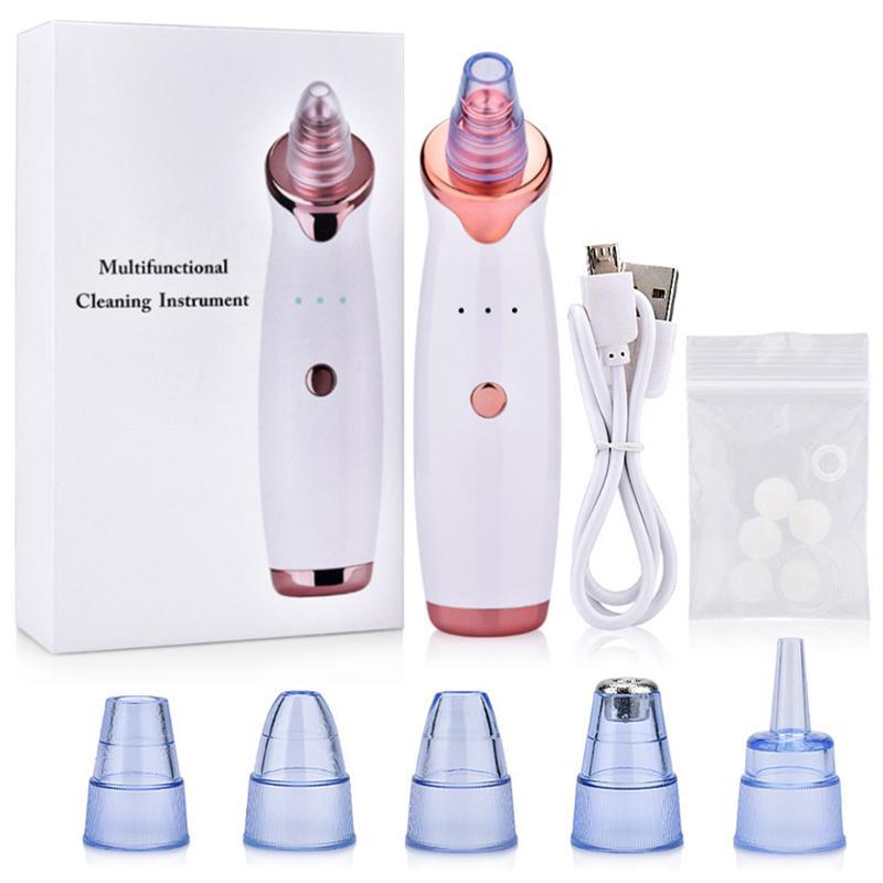 Multi-functional Pore Cleaner with 5 Cleaning Suction Cups, 1 Set USB Rechargeable Pore Cleaner for Facial Cleaning