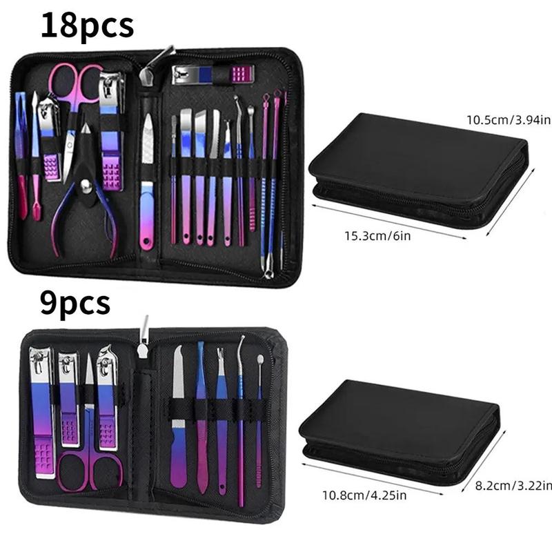 Professional Manicure & Pedicure Tool Set, 1 Set Stainless Steel Nail Clipper, Portable Travel Nail Clipper Set, Manicure Tool Set for Men & Women, Nail Cutter Kit Wallet, Nail Supplies, Christmas, Christmas Gift