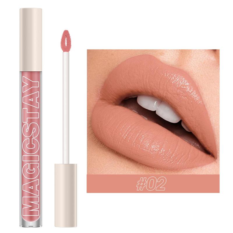 Matte Liquid Lipstick, 1 Count Long Lasting Waterproof Velvet Lip Gloss, Moisturizing Lipstick for Girls & Women, Cute Lip Gloss