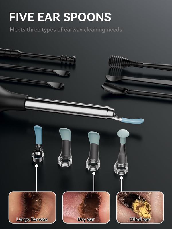 Ear Wax Removal - Earwax Remover Tool with 1296P HD Camera and 6 LED Lights,Wireless Ear Cleaner with 7PCS Ear Set,IP67 Waterproof Otoscope Ear Wax Removal Kit for iPhone,Android Smart Phones