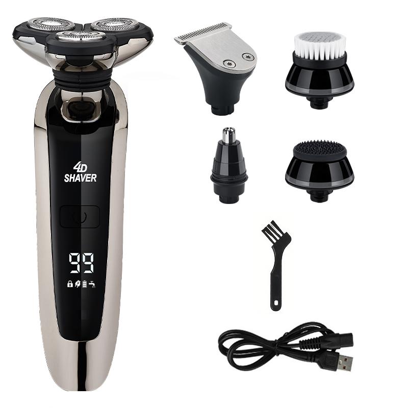 CHIN electric shaver portable travel shaver, electric shaver with replacement heads,  fast charging, long-lasting battery, easy to clean, waterproof design, smart power display, smart shaving pressure sensor, Facial Plug Comfort electric shaver