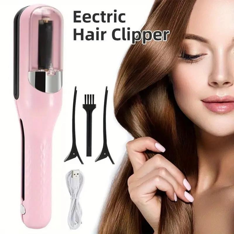 Electric Hair Clipper, 1 Box Cordless Split End Hait Trimmer & Accessories, Portable Household Automatic Hair Clipper, Hair Trimmer for Women & Girls