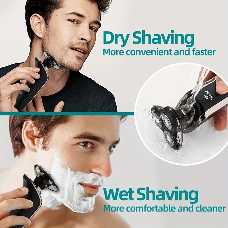 CHIN electric shaver portable travel shaver, electric shaver with replacement heads,  fast charging, long-lasting battery, easy to clean, waterproof design, smart power display, smart shaving pressure sensor, Facial Plug Comfort electric shaver