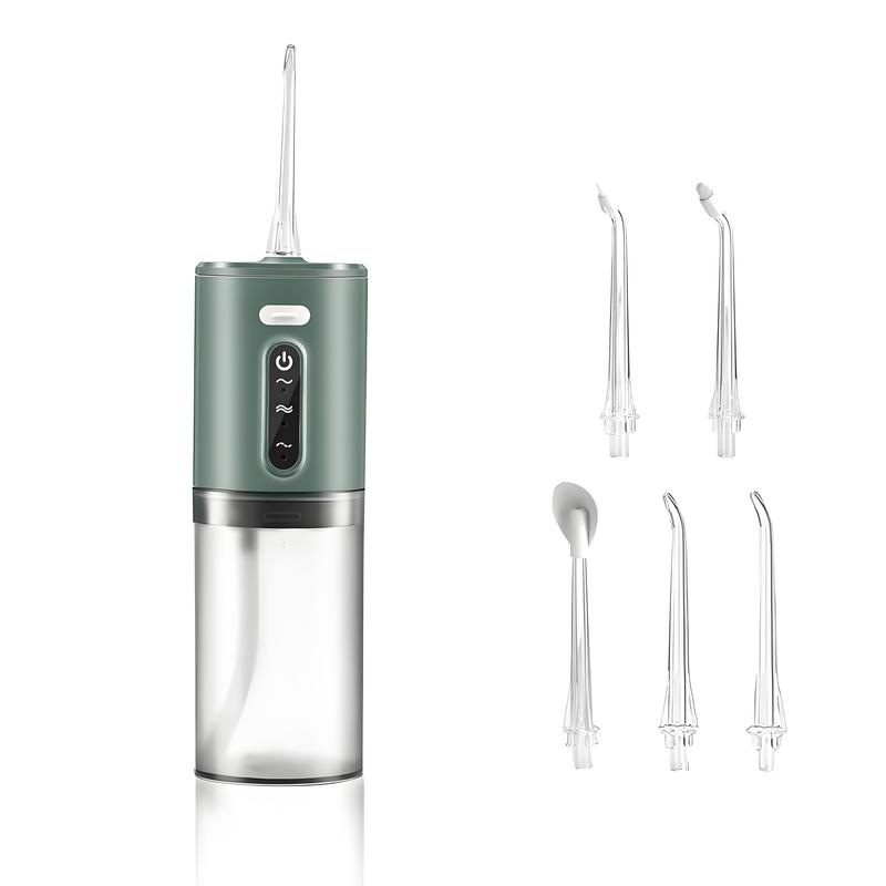 Water Flosser for Teeth&Gum Health,Unique 5 Nozzles,Cordless Water Flosser Features 360° Cleaning&3 Pressure Modes, USB Rechargeable Dental Flosser