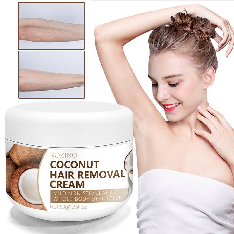 Coconut hair removal cream；Rich in natural coconut oil and vitamin E，Painless and non irritating, effective, suitable for both men and women!!!