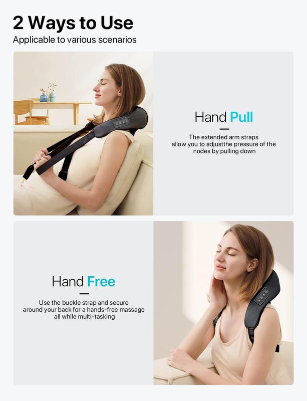 neck and shoulder massage shawl massagers with Heat - Deep Tissue 6D Kneading Pillow, Foot, Legs,Body - Relieve Muscle Pain Mothers day gift