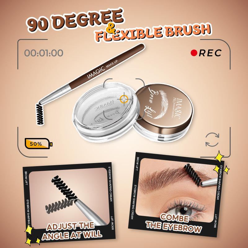 Long Lasting Eyebrow Gel with Brush, 1 Box Eyebrow Setting Gel, Professional Eye Brow Makeup Tool for Women & Girls