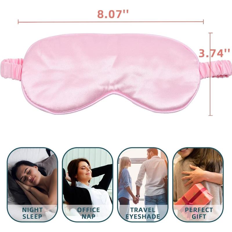 Sleep Mask 4 Pack Silk Eye Cover Soft Satin Blindfold Elastic Strap Night Eyeshade Travel Nap for Women Men Eye Mask