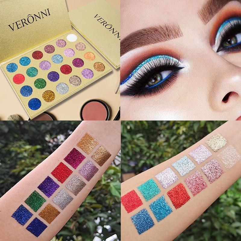 24 Color Glitter Eyeshadow Palette, Glitter Eye Shadow Makeup Palette, Long Lasting Shimmering Eye Shadow Makeup Products for Women,  Glossier Gifts for Her