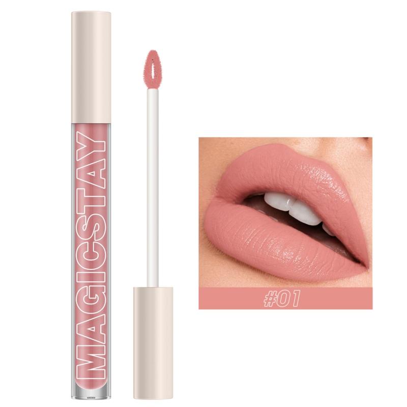 Matte Liquid Lipstick, 1 Count Long Lasting Waterproof Velvet Lip Gloss, Moisturizing Lipstick for Girls & Women, Cute Lip Gloss