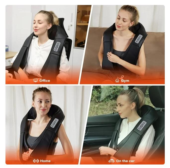 Shiatsu Neck Shoulder and Back Massager with , Electric Deep Tissue 4D Kneading Massage