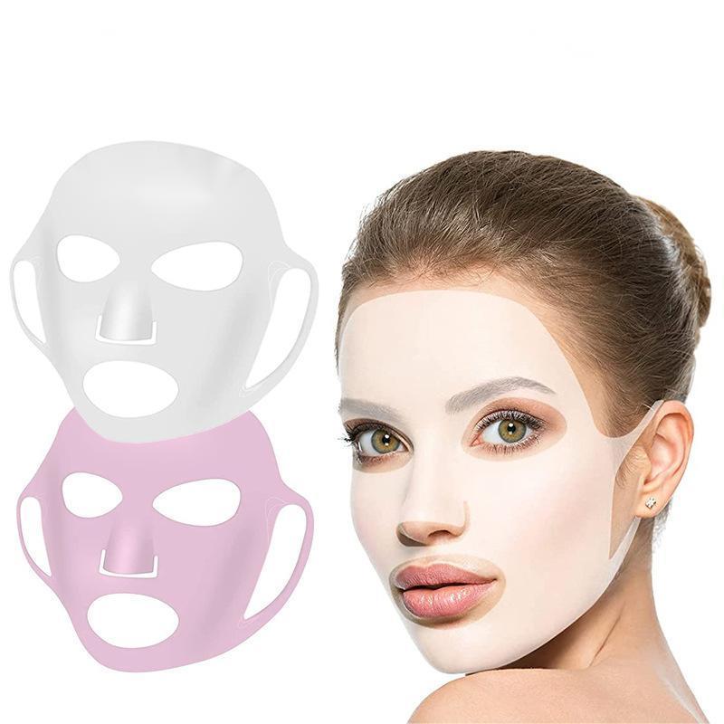 3D Silicone Face Mask Set, Including 11pcs Waterproof Face Lifting Patches & 2 Counts Facial Mask Shield, Professional Reusable Skin Care Tools for Women