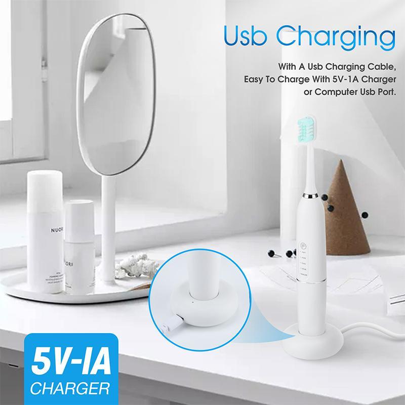 USB Rechargeable Electric Toothbrush Set, 1 Box Water Flosser & Toothbrush Head & Mouth Mirror, Oral Care Tool for Home & Travel