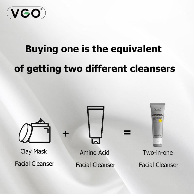 VGO-Vitamin C Serum and Facial Cleanser Set Cleansing Moisturizing Suitable forsensitive skin-Live Skincare Radiance-A Comfort Skin Repair Skincare set, facial cleansing set,moisturizing set Facial Serum Moisturizer Hydrating