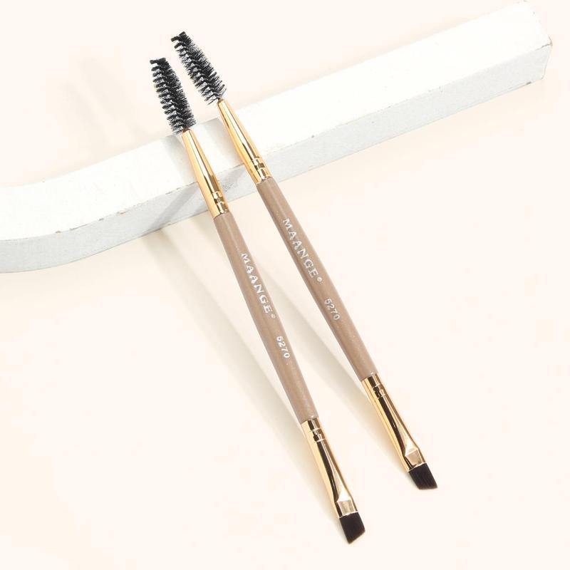 MAANGE Double-Ended Eyebrow Brush, 2 Counts set Professional Angled Brow Brush, Eyelash Spoolie Brush, Beauty Makeup Brushes, Makeup Brush Tool, Christmas Gift