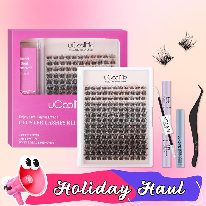 uCoolMe Invisible Secret with Ultra-thin Band | Lashes Cluster Makeup For Girl Upgrade Bond Seal Remover WaterProof Lashes For Girls Eyelash Extensions Cosmetic Thanksgiving gift