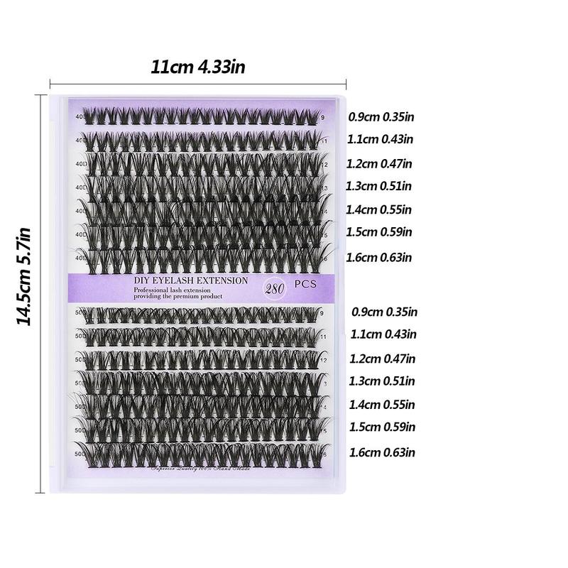 Mixed Length Individual Lashes Kit, 1 Box Wispy Natural Look Lashes Cluster, Self Grafting Curling Fake Eyelashes for Daily Makeup, Summer Gift, Lash Clusters, Christmas Gift