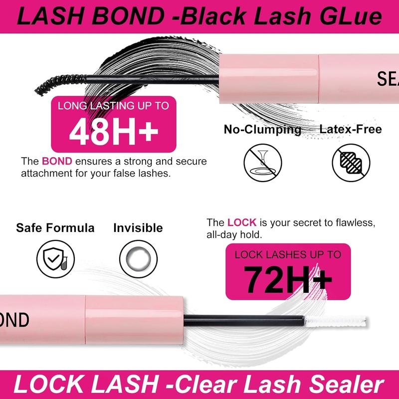 Lash Clusters Kit Fluffy 80D 100D Individual Lashes D Curl Cluster Eyelash Extensions 10-18mm DIY Lash Extension Kit Lash Bond and Seal Waterproof, Lash Applicator, Thick False Eyelashes Kit